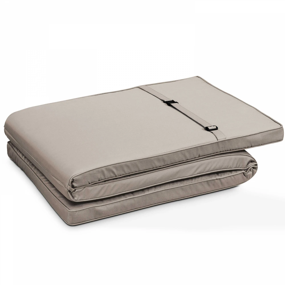 Lot De 2 Coussins Bain De Soleil Polyester Taupe 186x53x5 Cm 5 Lot De 2 Coussins Bain De Soleil Polyester Taupe 186x53x5 Cm – Image 3
