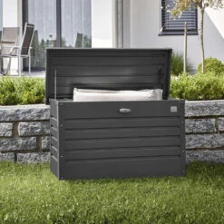 Biohort Coffre De Jardin En Acier Galvanisé, Gris Foncé L.101cm -VerdeLuxe 561606 003