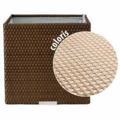 Jardinière En Résine Tressée 46 X 46 X 46 Cm