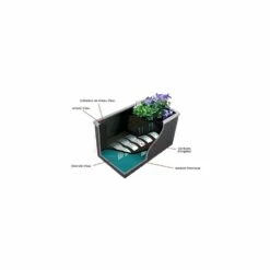 Jardinière En Résine Tressée Avec Réserve D'eau Et Cadre En Aluminium 50 X 50 X -VerdeLuxe 6345bd84408170.48596446