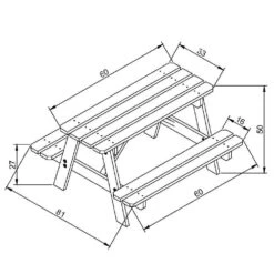 Table Enfant En Bois – Table Et Chaise Enfant - 81x60xh50 Cm - M012-1 -VerdeLuxe 6405d9b68fcda1.45934892