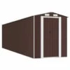 VIDAXL Abri De Jardin Marron Foncé 192x772x223 Cm Acier Galvanisé -VerdeLuxe 641f43fd8f2806.62224502