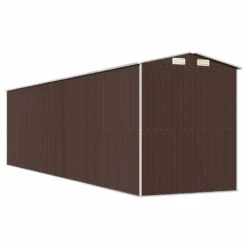 VIDAXL Abri De Jardin Marron Foncé 192x772x223 Cm Acier Galvanisé -VerdeLuxe 641f43fd95ff64.84046380