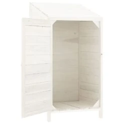 VIDAXL Remise De Jardin Blanc 55x52x112 Cm Bois De Sapin Solide -VerdeLuxe 64232f892ca375.99168240