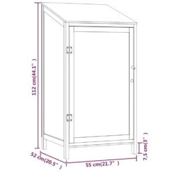VIDAXL Remise De Jardin Blanc 55x52x112 Cm Bois De Sapin Solide -VerdeLuxe 64232f8937fe96.07696223