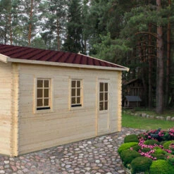 Garage En Bois Double Pente Basic -VerdeLuxe 64233703d25049.39072482