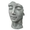 Statue Visage Femme Extérieur Petit Format - Gris Beton 50 Cm -VerdeLuxe 64242fca354172.84248980