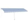 VIDAXL Auvent Automatique Capteur De Vent Led 600x350 Cm Bleu Et Blanc -VerdeLuxe 6426dd8dd1b402.30043781