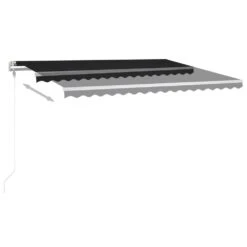 VIDAXL Auvent Automatique Et Capteur De Vent Led 4,5x3,5 M Anthracite -VerdeLuxe 6426ddb3220a69.24905606
