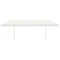 VIDAXL Auvent Automatique Capteur De Vent Et Led 5x3,5 M Crème -VerdeLuxe 6426ddb6a6ead9.59785620