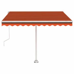 VIDAXL Auvent Automatique Capteur De Vent/led 300x250 Cm Orange/marron -VerdeLuxe 6426ddbb6afaf2.72135959