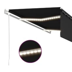 VIDAXL Auvent Automatique Store Capteur De Vent Et Led 5x3m Anthracite -VerdeLuxe 6426ddc7f40798.28002003