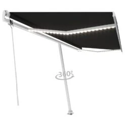 VIDAXL Auvent Automatique Et Capteur De Vent/led 500x300 Cm Anthracite -VerdeLuxe 6426ddd75d6db7.87080821