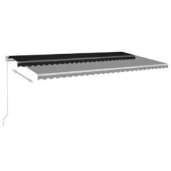 VIDAXL Auvent Automatique Rétractable Avec Poteaux 6x3,5 M Anthracite -VerdeLuxe 6426dddaa1e996.35480024