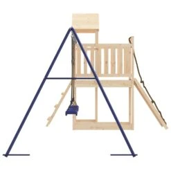 VIDAXL Maisonnette De Jeu Avec Mur D'escalade Balançoires Bois De Pin -VerdeLuxe 64302a66ca90b1.52712414