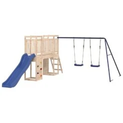 VIDAXL Maisonnette De Jeu Et Toboggan échelle Balançoires Bois De Pin -VerdeLuxe 64302aa92753a1.31447984