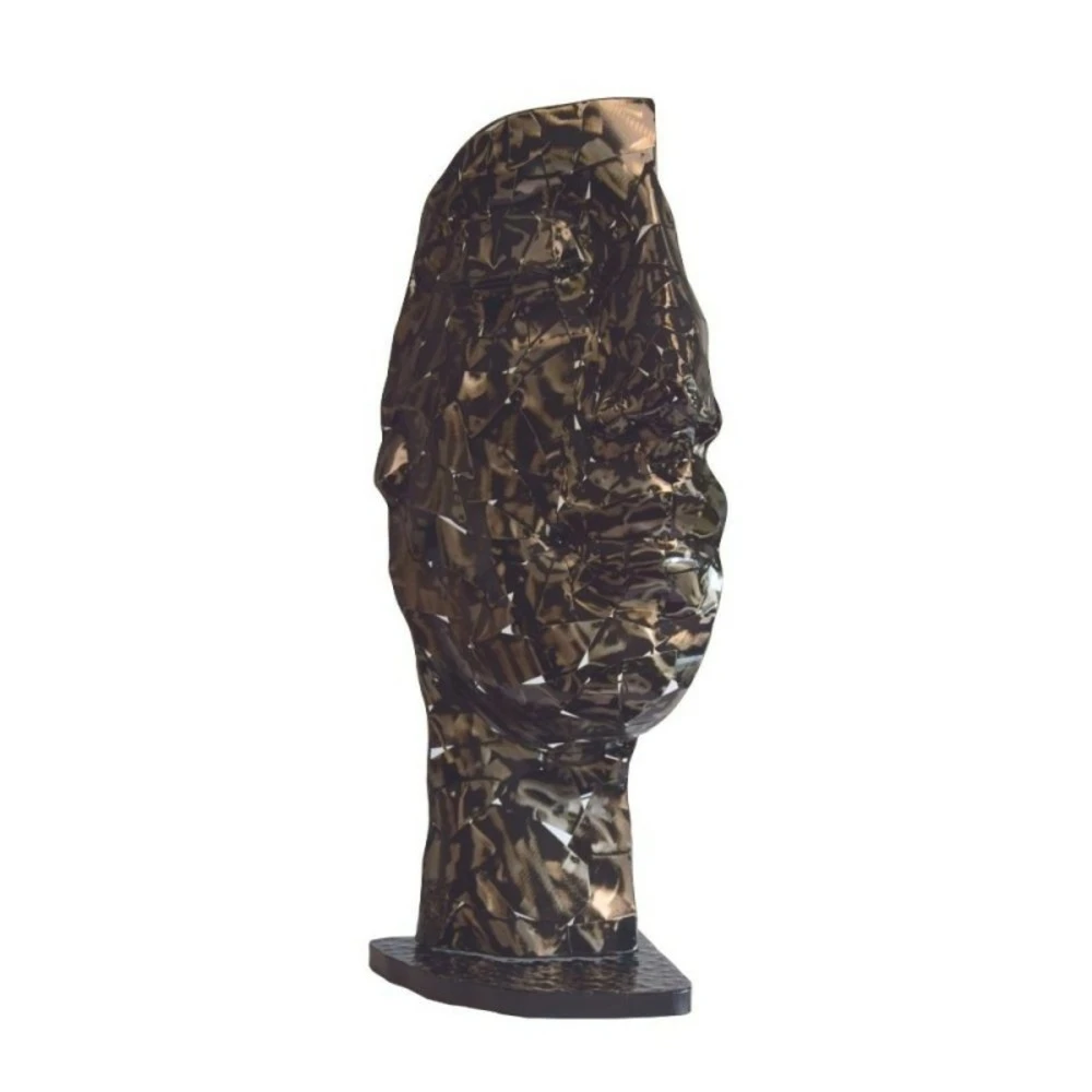 Statue Demi-visage Métal Mosaïque 101 Cm - Gris Anthracite 3 Statue Demi-visage Métal Mosaïque 101 Cm - Gris Anthracite