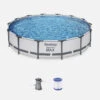 Piscine Tubulaire Bestway - Peridot 14.5m² Grise- Piscine Ronde ø4.3m Avec Pompe De Filtration Et Cartouche Filtrante Piscine Hors -VerdeLuxe 6446746e0488d6.46938505