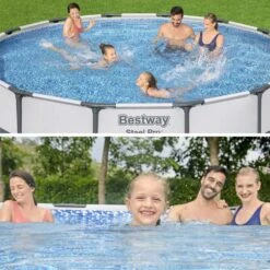 Piscine Tubulaire Bestway - Peridot 14.5m² Grise- Piscine Ronde ø4.3m Avec Pompe De Filtration Et Cartouche Filtrante Piscine Hors -VerdeLuxe 6446746e0913e9.26779731