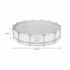 Piscine Tubulaire Bestway - Peridot 14.5m² Grise- Piscine Ronde ø4.3m Avec Pompe De Filtration Et Cartouche Filtrante Piscine Hors -VerdeLuxe 6446746e2554f0.74104858