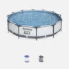 Piscine Tubulaire Bestway - Opalite Blanche - Piscine Ronde ø3.6m Avec Pompe -VerdeLuxe 644674a3081439.82516925