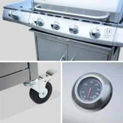Barbecue Gaz Inox 17kw - Richelieu Inox - Barbecue 5 Brûleurs Dont 1 Feu Latéral. Côté Grill Et Côté Plancha -VerdeLuxe 64467a351172a4.51400668
