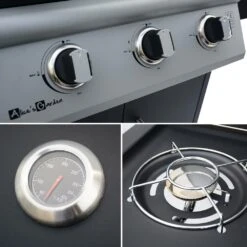 Barbecue Gaz - Athos - Barbecue 4 Brûleurs Dont 1 Feu Latéral Noir. Grilles En Fonte 15 Barbecue Gaz - Athos - Barbecue 4 Brûleurs Dont 1 Feu Latéral Noir. Grilles En Fonte -VerdeLuxe 64467a38dc7106.05283075