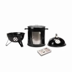 Barbecue Fumoir Au Charbon De Bois ø44cm – Jacques – Smoker Premium Avec Aérateurs. Fumoir. Gril. Boite De Fumage. Noir -VerdeLuxe 64467a771acd01.21817313
