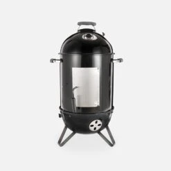 Barbecue Fumoir Au Charbon De Bois ø44cm – Jacques – Smoker Premium Avec Aérateurs. Fumoir. Gril. Boite De Fumage. Noir