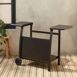 Desserte Pour Plancha Au Gaz - Chariot Porthos 3 Brûleurs - Chariot Barbecue Noir. Cuisine Extérieure. Roulettes -VerdeLuxe 64467b2dbd9df4.30451417