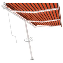 VIDAXL Auvent Automatique Capteur De Vent Led 600x300 Cm Orange Marron 11 VIDAXL Auvent Automatique Capteur De Vent Led 600x300 Cm Orange Marron -VerdeLuxe 64515c613e8030.18053461