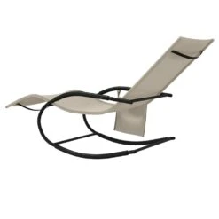 VIDAXL Chaises Longues à Bascule 2 Pcs Crème Acier Et Textilène -VerdeLuxe 64535012d8cd06.67150932