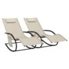 VIDAXL Chaises Longues à Bascule 2 Pcs Crème Acier Et Textilène -VerdeLuxe 64535012e1e0a9.22074023