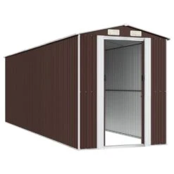 VIDAXL Abri De Jardin Marron Foncé 192x606x223 Cm Acier Galvanisé 12 VIDAXL Abri De Jardin Marron Foncé 192x606x223 Cm Acier Galvanisé -VerdeLuxe 645584203fcb61.99131371