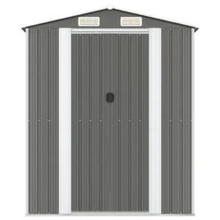 VIDAXL Abri De Jardin Gris Clair 192x357x223 Cm Acier Galvanisé -VerdeLuxe 6455842e864c03.63563027