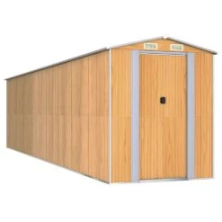 VIDAXL Abri De Jardin Marron Clair 192x772x223 Cm Acier Galvanisé
