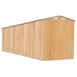 VIDAXL Abri De Jardin Marron Clair 192x772x223 Cm Acier Galvanisé -VerdeLuxe 64558430cfec22.80656337