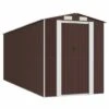 VIDAXL Abri De Jardin Marron Foncé 192x523x223 Cm Acier Galvanisé -VerdeLuxe 6455843ba9c994.91101797