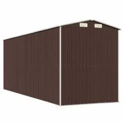 VIDAXL Abri De Jardin Marron Foncé 192x523x223 Cm Acier Galvanisé -VerdeLuxe 6455843bb03a65.39732155