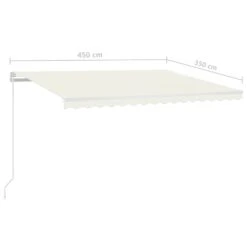 VIDAXL Auvent Manuel Rétractable Avec Led 450x350 Cm Crème 15 VIDAXL Auvent Manuel Rétractable Avec Led 450x350 Cm Crème -VerdeLuxe 645657cba61c35.61807522