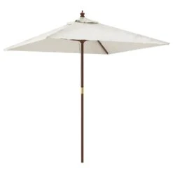 VIDAXL Parasol De Jardin Avec Mât En Bois Sable 198x198x231 Cm