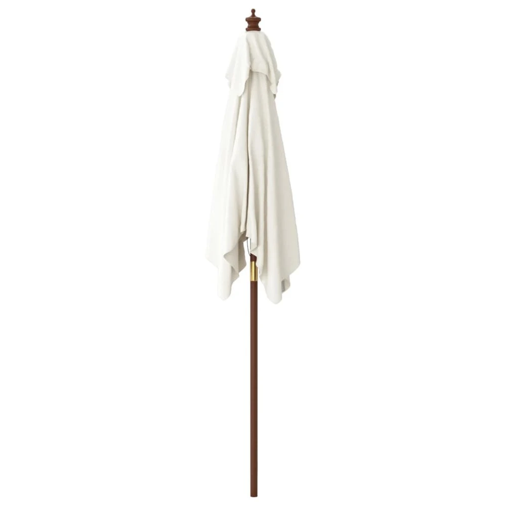 VIDAXL Parasol De Jardin Avec Mât En Bois Sable 198x198x231 Cm 6 VIDAXL Parasol De Jardin Avec Mât En Bois Sable 198x198x231 Cm – Image 4
