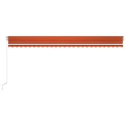 VIDAXL Auvent Manuel Rétractable 600x350 Cm Orange Et Marron -VerdeLuxe 645a959bb55031.57650819