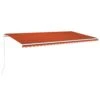 VIDAXL Auvent Manuel Rétractable 600x350 Cm Orange Et Marron -VerdeLuxe 645a959bb89a02.85985108