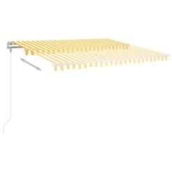 VIDAXL Auvent Rétractable Automatique 450x300 Cm Jaune Et Blanc -VerdeLuxe 645a959f59ccc2.77401717