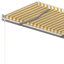 VIDAXL Auvent Rétractable Automatique 450x300 Cm Jaune Et Blanc -VerdeLuxe 645a959f6ddc02.57137998