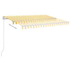 VIDAXL Auvent Automatique Capteur De Vent/led 350x250cm Jaune Et Blanc -VerdeLuxe 645a95b2a12a95.57791145