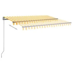 VIDAXL Auvent Automatique Capteur De Vent/led 350x250cm Jaune Et Blanc -VerdeLuxe 645a95b2a427e0.78443633