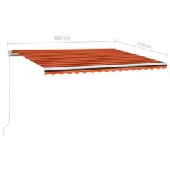 VIDAXL Auvent Manuel Rétractable 450x350 Cm Orange Et Marron -VerdeLuxe 645a95c1daac13.01338709