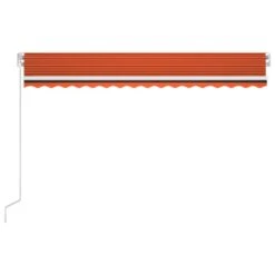 VIDAXL Auvent Manuel Rétractable 450x350 Cm Orange Et Marron -VerdeLuxe 645a95c1e446f5.08982684